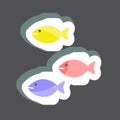 Sticker Small Fish. suitable for Sea symbol. simple design editable. design template vector. simple symbol illustration