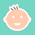 Sticker Smiling Baby, Line Cut - Simple illustration