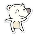 sticker of a smiling polar bear cartoon