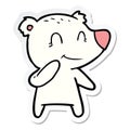 sticker of a smiling polar bear cartoon