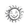 sticker smiling sun ai generated