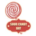 Sticker Sour Candy Day Royalty Free Stock Photo