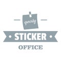 Sticker stationery logo, simple gray style