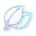 Sticker style icon - Basil leaf