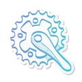 Sticker style icon - Bicycle crank set Royalty Free Stock Photo