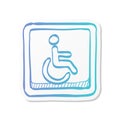 Sticker style icon - Disabled access Royalty Free Stock Photo