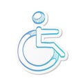 Sticker style icon - Disabled access Royalty Free Stock Photo