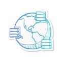 Sticker style icon - Global server Royalty Free Stock Photo
