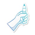 Sticker style icon - Pencil measure Royalty Free Stock Photo