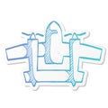 Sticker style icon - Vintage airplane