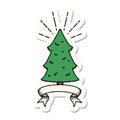 sticker of tattoo style pine tree