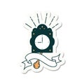 sticker of tattoo style ticking clock Royalty Free Stock Photo