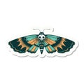 tattoo style sticker of a deaths head moth