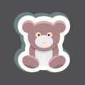 Sticker Teddy Bear. suitable for Kids symbol. simple design editable. design template vector. simple illustration