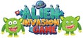 Sticker template for word alien invasion game