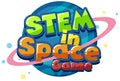 Sticker template for word STEM in space game