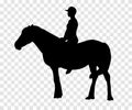 Sticker to car silhouette rider on horse. Expert in dressage of Royalty Free Stock Photo