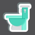 Sticker Toilet. related to Building Material symbol. simple design editable. simple illustration