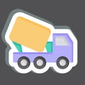 Sticker Truck Mixer. related to Building Material symbol. simple design editable. simple illustration