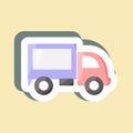 Sticker Truck. suitable for education symbol. simple design editable. design template vector. simple illustration