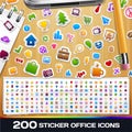 200 Sticker Universal Icons Royalty Free Stock Photo