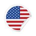 USA Flag Round Corner Paper Icon