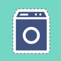 Sticker Washing Machine - Line Cut - Simple illustration,Editable stroke