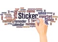 Sticker word cloud hand writing concept Royalty Free Stock Photo