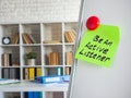 Sticker with words Be an active listener on the board. Royalty Free Stock Photo