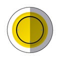 sticker yellow circular shape traffic sign icon