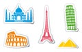 Stickers of architectural monuments