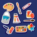 stickers art tools Royalty Free Stock Photo