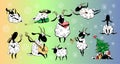 Funny cartoons vector goats