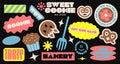 Stickers for coffee shop sweet pastries and delicious desserts