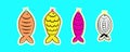 Stickers for French April Fool's Day. Poisson d'avril. FVector for your design