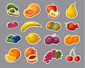 Stickers of fruits and berries