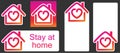 Stickers and icon with house frame and heart inside it