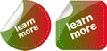Stickers label set business tag with learn more word Royalty Free Stock Photo