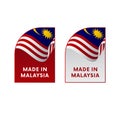 Stickers Made in Malaysia. Vector.