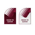 Stickers Made in Qatar. Vector illustration.