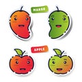 Funny fruit stickers Royalty Free Stock Photo