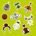 Stickers with robots Royalty Free Stock Photo