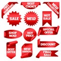 Sale banner sticker, shopping clipart set. Ribbons for promotions.