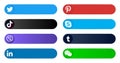 Stickers set of popular social media icons in different forms, such as: Facebook, Pinterest, Tiktok, Skype, Viber, Tumblr,