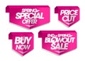 Stickers set - price cut, end of spring blowout sale templates Royalty Free Stock Photo