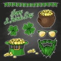 Stickers set for Saint Patricks Day