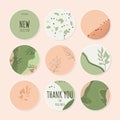 Stickers set for vegan zero waste natural eco products and for handmade organic cosmetics Royalty Free Stock Photo
