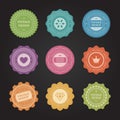 Stickers with shabby vintage vector labels set