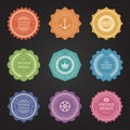 Stickers with shabby vintage vector labels set Royalty Free Stock Photo