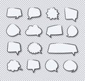 Stickers of speech hand draw bubbles set Royalty Free Stock Photo